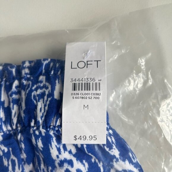 Loft - Women's Linen Blend Shorts - Blue/White. Size: M. NWT - Picture 4 of 8